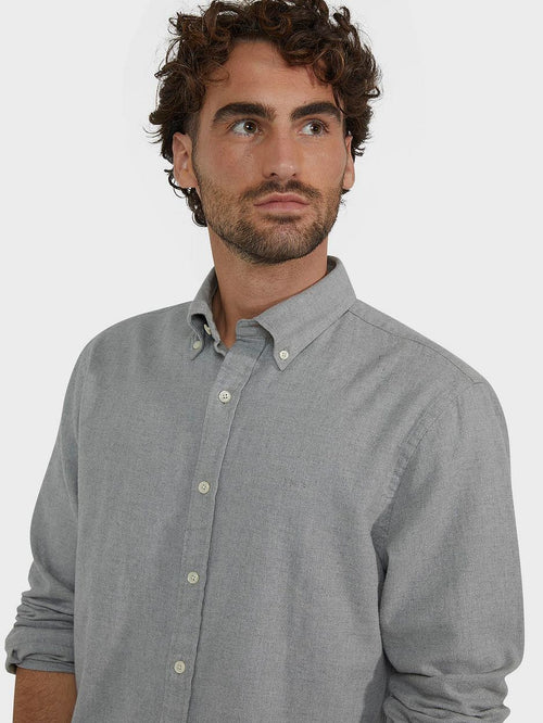 Overhemd flanel melange grijs