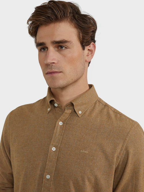 Overhemd flanel melange camel