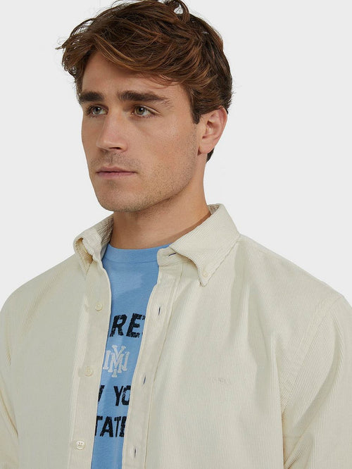 Overhemd corduroy ecru