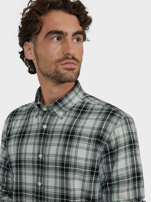 Overhemd flanel ruiten groen