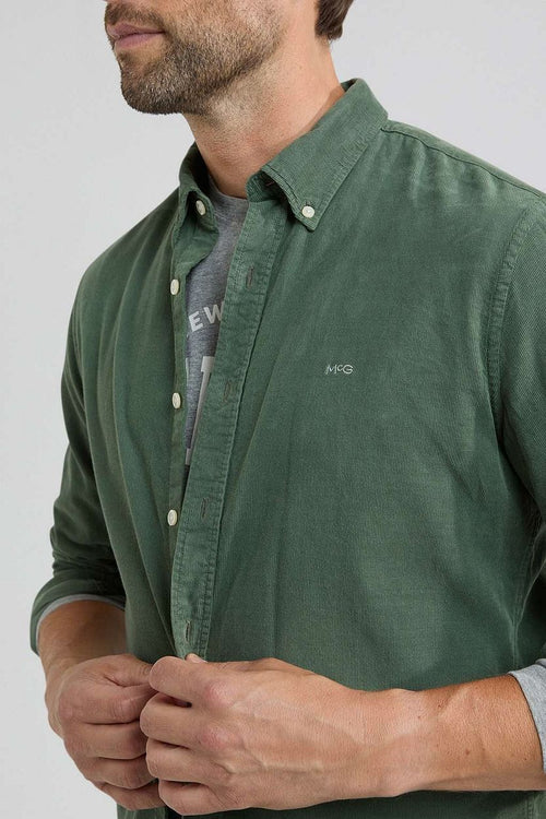 McGregor overhemd corduroy sage groen | Regular-fit