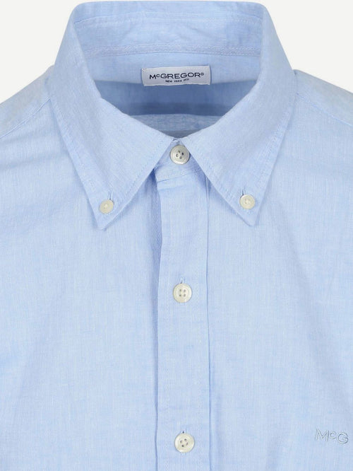 Overhemd cotton linen lichtblauw