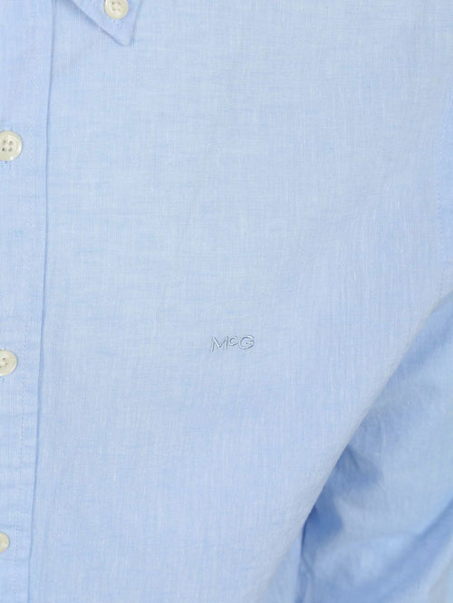 Overhemd cotton linen lichtblauw