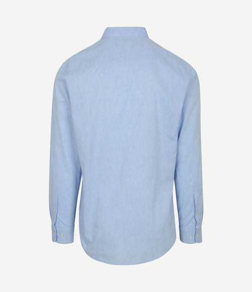 Overhemd cotton linen lichtblauw