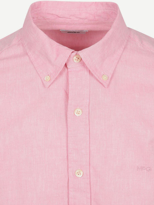 Overhemd cotton linen roze