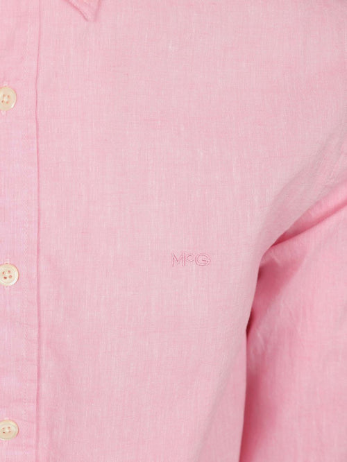 Overhemd cotton linen roze