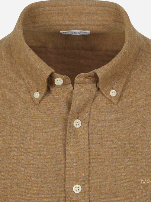 Overhemd flanel melange camel