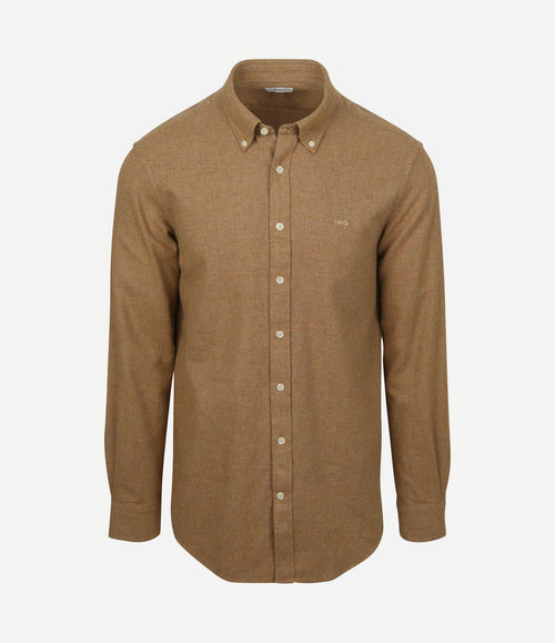 Overhemd flanel melange camel