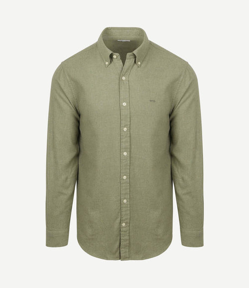 Overhemd flanel melange sage groen