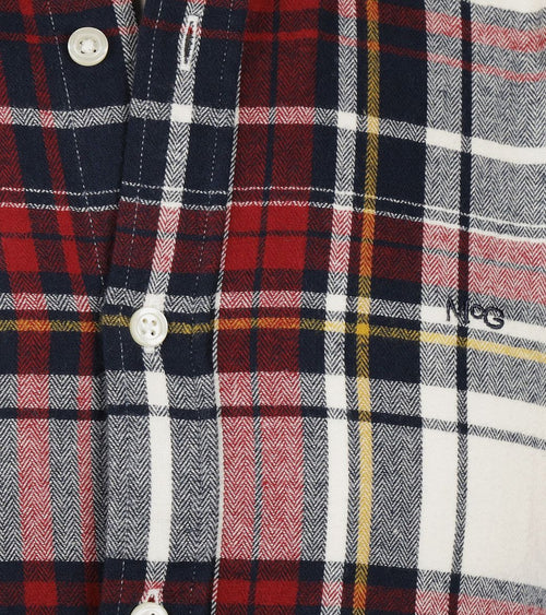 McGregor overhemd herringbone ruit rood blauw | Regular-fit