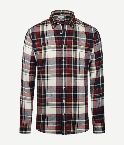 McGregor overhemd herringbone ruit rood blauw | Regular-fit