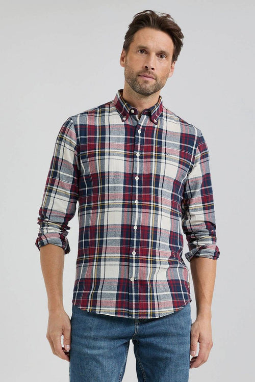 McGregor overhemd herringbone ruit rood blauw | Regular-fit