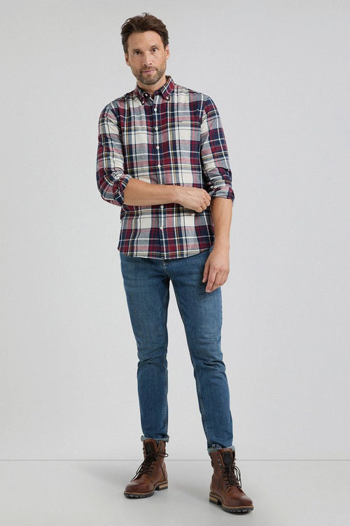 McGregor overhemd herringbone ruit rood blauw | Regular-fit