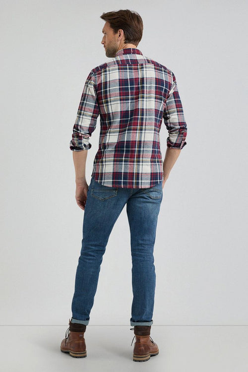 McGregor overhemd herringbone ruit rood blauw | Regular-fit