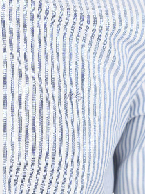 Overhemd Oxford streep blauw