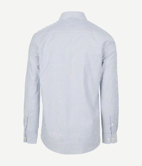 Overhemd Oxford streep blauw