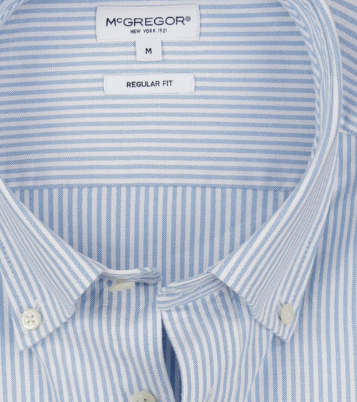 McGregor overhemd Oxford streep lichtblauw | Regular-fit