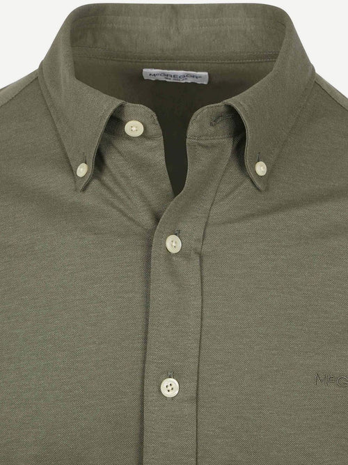 Overhemd piqué stretch groen