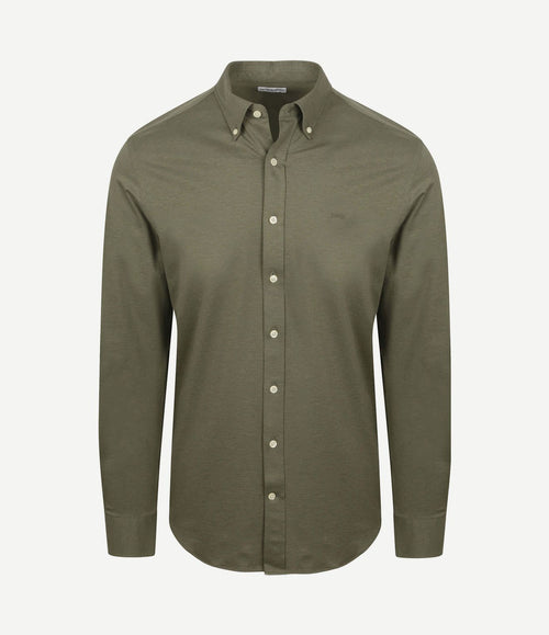 Overhemd piqué stretch groen