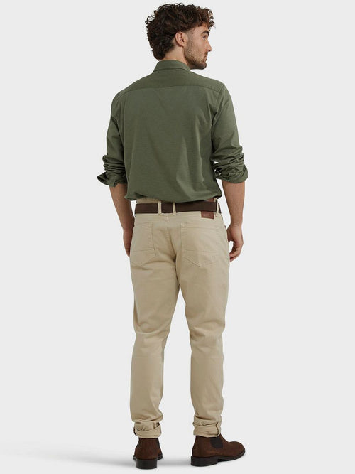 Overhemd piqué stretch groen