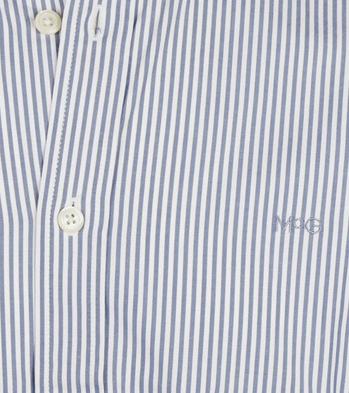 Overhemd poplin streep blauw