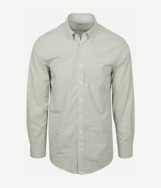 McGregor overhemd poplin streep groen | Regular-fit
