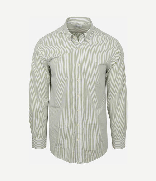 Overhemd poplin streep groen