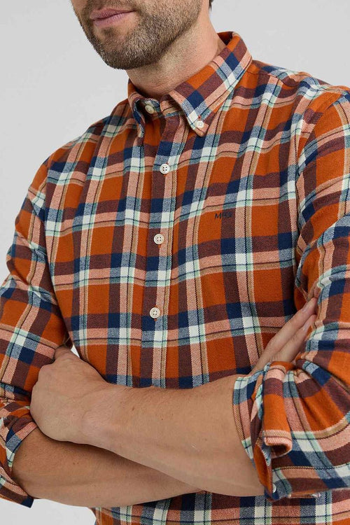 Overhemd ruit oranje