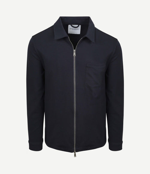 Overshirt piqué donkerblauw