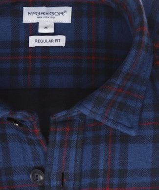 McGregor overshirt tartan ruit donkerblauw | Regular-fit