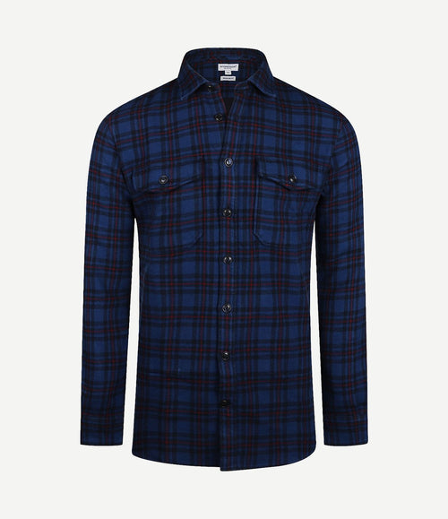 Overshirt tartan ruit donkerblauw