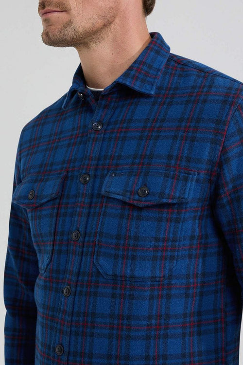 Overshirt tartan ruit donkerblauw