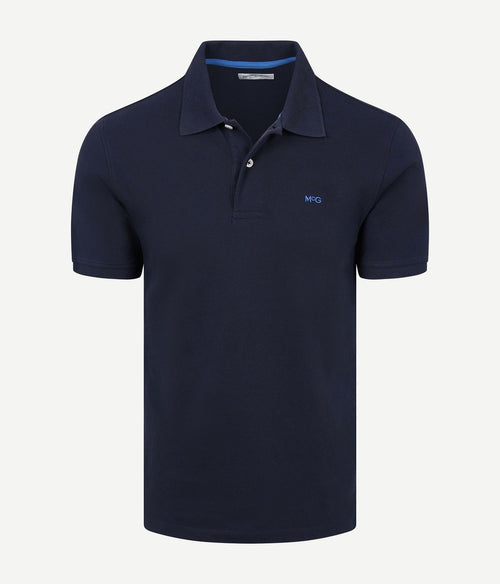 Piqué polo donkerblauw