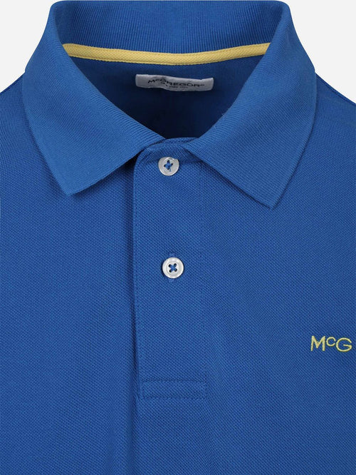 Piqué polo kobalt blauw