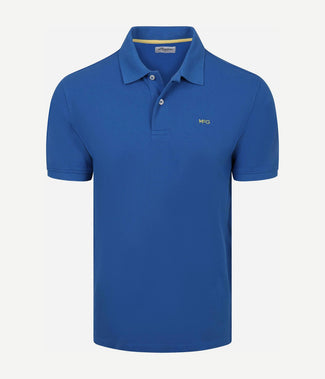 Piqué polo kobalt blauw