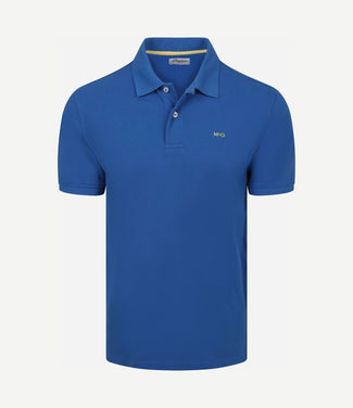 Piqué polo kobalt blauw