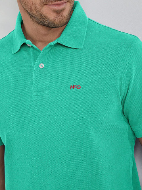 Piqué polo medium groen