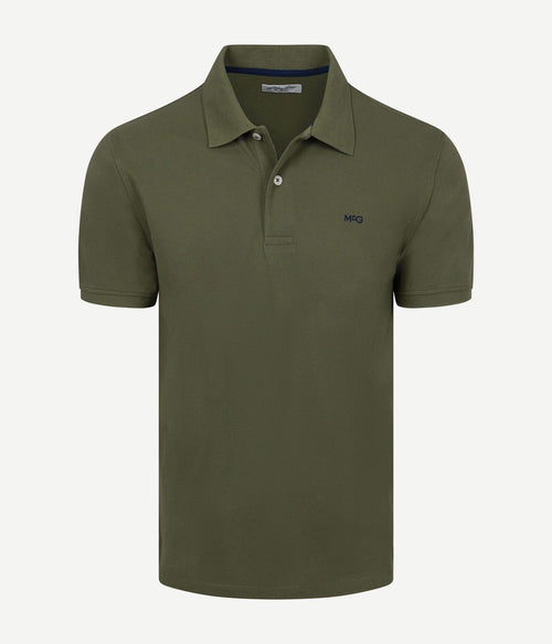 Piqué polo olijf
