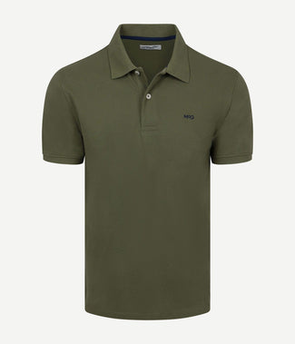 Piqué polo olijf