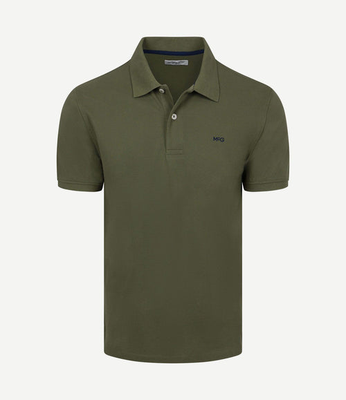 Piqué polo olijf