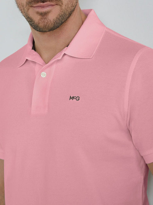 Piqué polo roze