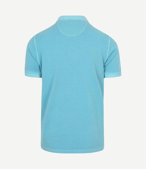 Piqué polo aqua blauw