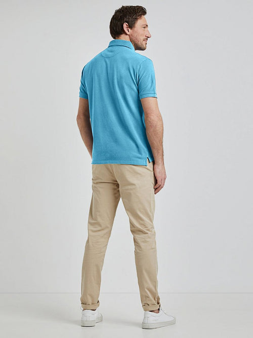 Piqué polo sea blauw