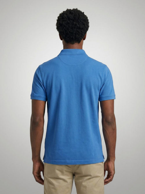 Piqué polo kobalt blauw
