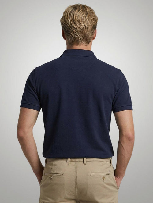 Piqué polo donkerblauw