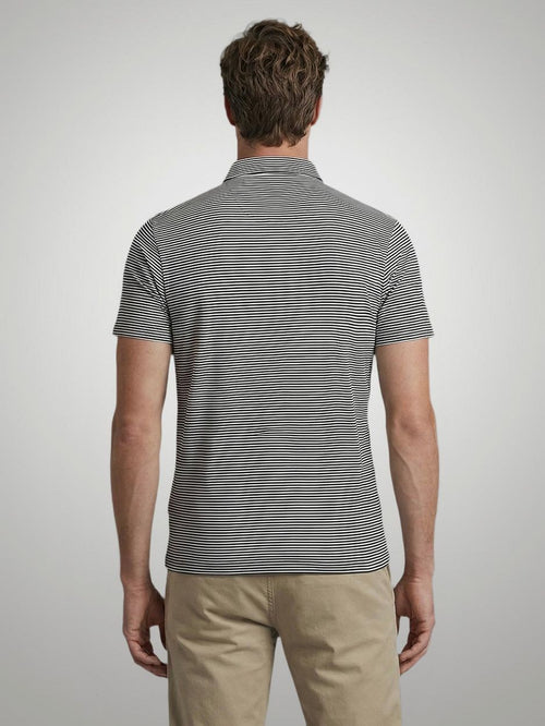 Jersey polo stripe donkerblauw