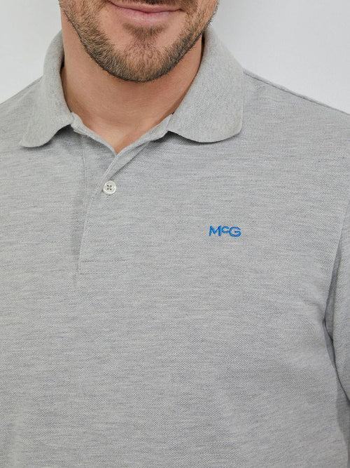 Piqué polo grijs