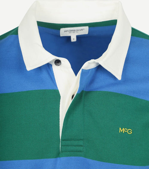 McGregor rugbyshirt streep blauw groen | Regular-fit