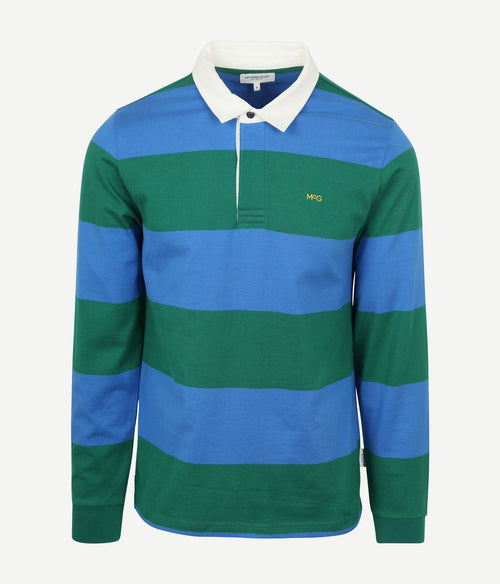 McGregor rugbyshirt streep blauw groen | Regular-fit