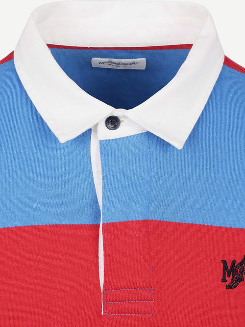 Rugbyshirt streep blauw rood